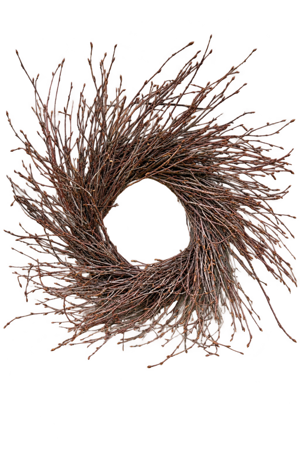 Twig wreath with background removed