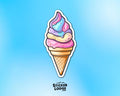 Unicorn Swirl Ice Cream Vinyl Sticker