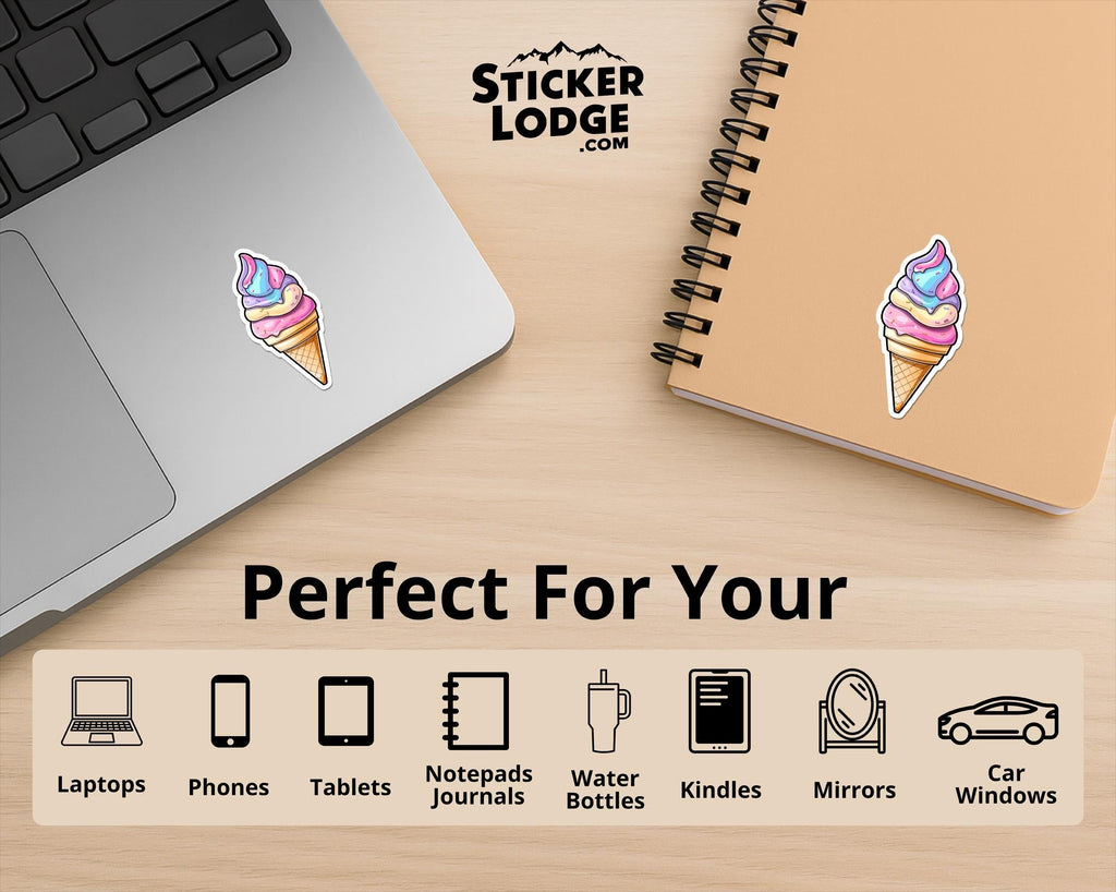 Unicorn Swirl Ice Cream Vinyl Sticker