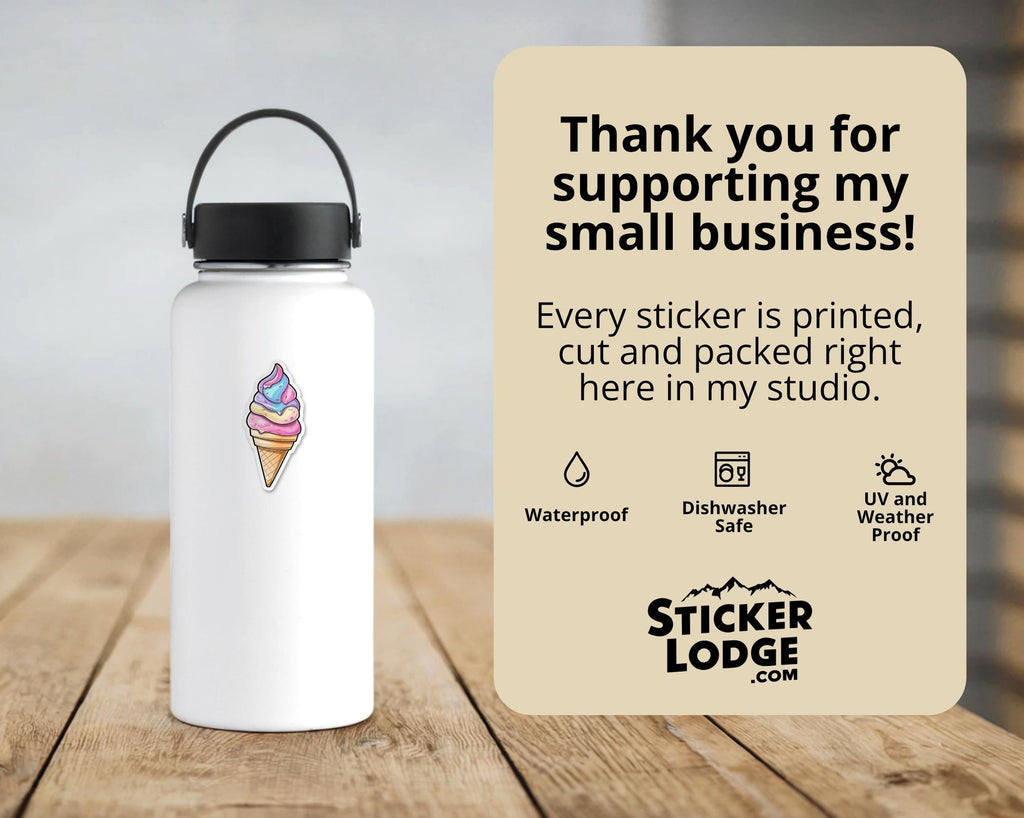 Unicorn Swirl Ice Cream Vinyl Sticker