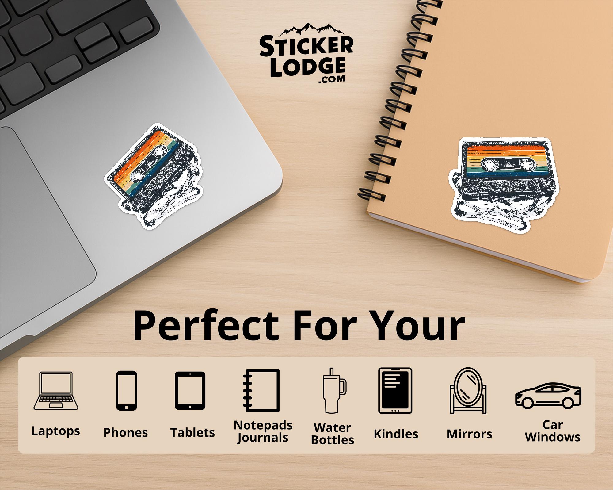 Vintage 80s Cassette Tape Vinyl Sticker
